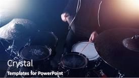  Presentation with drums - Presentation theme having drummer-playing-on-drums-assembly and a navy blue colored foreground