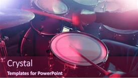  Presentation with drums - PPT theme featuring drummer-playing-on-drums-assembly background and a violet colored foreground