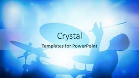  Presentation with concert - Cool new theme with drummer playing on drums backdrop and a cool aqua colored foreground