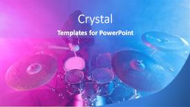  Presentation with stage lights - PPT theme consisting of drummer-plays-on-a-dark and a teal colored foreground