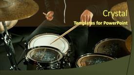  Presentation with stage - Slide deck consisting of drummer-plays-on-a-dark and a tawny brown colored foreground