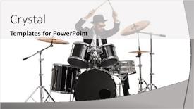  Presentation with drums - Theme with drummer-starting-to-play-drums background and a white colored foreground
