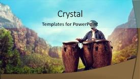  Presentation with drums - Slides having drummer with wooden drums plays background and a arctic colored foreground