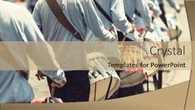  Presentation with mexico - Theme having drummers-on-the-street background and a coral colored foreground