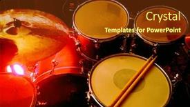  Presentation with drum - Presentation theme enhanced with drummers-view-of-a-drum background and a tawny brown colored foreground