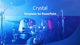  Presentation with drums - Slides featuring drums-assembly-with-smoke background and a teal colored foreground