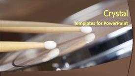  Presentation with drum - Slide deck with drums conceptual image background and a tawny brown colored foreground