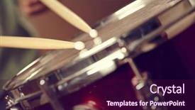  Presentation with drum - Amazing theme having drums conceptual image backdrop and a wine colored foreground