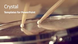  Presentation with drum - Amazing presentation theme having drums conceptual image backdrop and a coral colored foreground