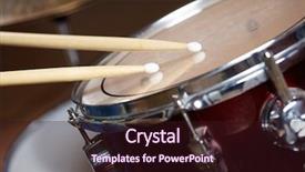  Presentation with drum - Cool new theme with drums conceptual image backdrop and a wine colored foreground