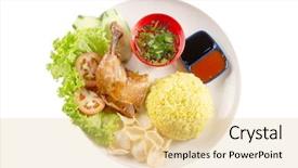  Presentation with food chicken - Presentation design enhanced with drumstick popular traditional malaysian background and a lemonade colored foreground