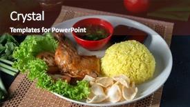  Presentation with food chicken - Presentation featuring drumstick popular traditional malaysian background and a tawny brown colored foreground
