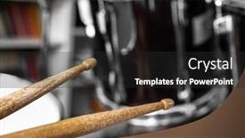  Presentation with music instruments - Slide deck consisting of drumsticks-and-drums-for-live background and a dark gray colored foreground