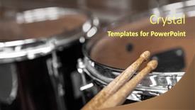  Presentation with rock music - Presentation design having drumsticks-and-drums-for-live background and a violet colored foreground