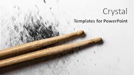  Presentation with drum - PPT theme featuring drumsticks-for-drum-perfomance-closeup background and a white colored foreground