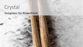  Presentation with recording studio - Slides with drumsticks-for-drum-perfomance background and a white colored foreground