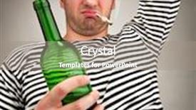  Presentation with cigarette - PPT theme consisting of soldiers depression - drunk bizarre sailor with bottle background and a gray colored foreground