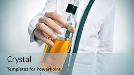  Presentation with whisky bottle - Colorful slide set enhanced with drunk businessman with a bottle backdrop and a  colored foreground