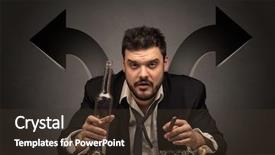  Presentation with arrows - Slide deck featuring drunk disappointed man sitting background and a tawny brown colored foreground