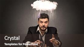  Presentation with drug overdose concept - Cool new slide deck with drunk disappointed man with hard backdrop and a  colored foreground