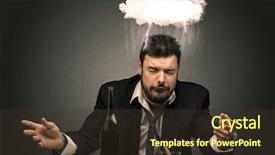  Presentation with learn english concept time - Slide deck featuring drunk disappointed man with hard background and a tawny brown colored foreground