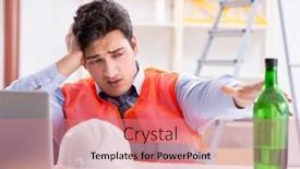  Presentation with workshop - Beautiful PPT layouts featuring engineering stress stressful stressed businessman - drunk engineer working backdrop and a coral colored foreground