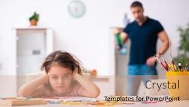  Presentation with big fat belly girl - Slide deck consisting of drunk-father-and-little-girl background and a coral colored foreground