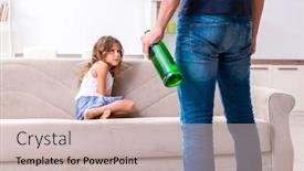  Presentation with violence child - PPT theme enhanced with drunk-father-in-domestic-child background and a soft green colored foreground
