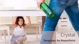  Presentation with child domestic violence - PPT layouts with drunk-father-in-domestic-child background and a soft green colored foreground