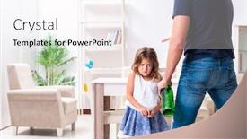  Presentation with child domestic violence - Amazing PPT layouts having drunk-father-in-domestic-child backdrop and a white colored foreground