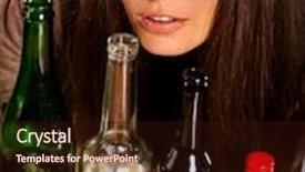  Presentation with vodka - PPT layouts consisting of drunk girl holding bottle of vodka background and a wine colored foreground