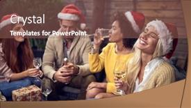  Presentation with heads - Audience pleasing slides consisting of drunk-group-of-young-adults backdrop and a violet colored foreground