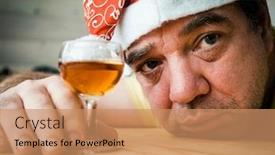  Presentation with alcohol - Colorful presentation theme enhanced with drunk-man-in-santa-claus backdrop and a coral colored foreground