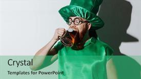 Presentation with funny - Colorful presentation enhanced with drunk man in st patriks backdrop and a ocean colored foreground