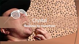  Presentation with cheetah - PPT theme enhanced with drunk people - crazy rock and rollerer background and a coral colored foreground