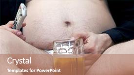 Presentation with beer - Theme having drunk people - overweight man sitting background and a coral colored foreground