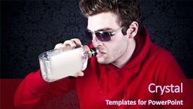  Presentation with despair - Presentation having drunk people - young man drinking and feeling background and a  colored foreground