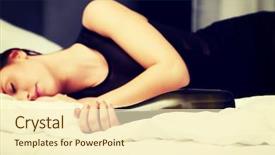  Presentation with starbucks bottle - Colorful slide deck enhanced with drunk woman sleeping on bed backdrop and a cream colored foreground