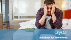  Presentation with bottle - PPT theme featuring drunken-man-awake-in-bed background and a teal colored foreground