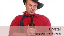  Presentation with cowboy hat - Presentation theme with business slick - drunken manager with traditional cowboy's background and a coral colored foreground