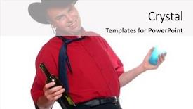  Presentation with cowboy hat - PPT theme consisting of business slick - drunken manager with traditional cowboy's background and a white colored foreground