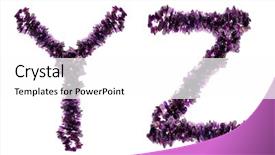  Presentation with crystals - PPT theme consisting of druze - alphabet from purple amethyst crystals background and a  colored foreground