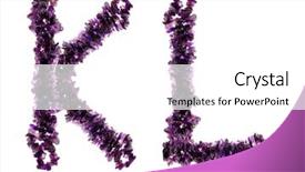  Presentation with crystals - Slide deck with druze - alphabet from purple amethyst crystals background and a  colored foreground