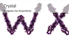  Presentation with crystals - Colorful slide set enhanced with druze - alphabet from purple amethyst crystals backdrop and a  colored foreground