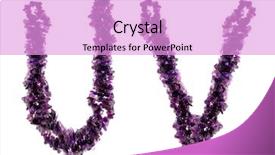  Presentation with crystals - PPT layouts with druze - alphabet from purple amethyst crystals background and a  colored foreground