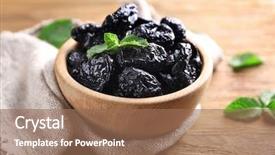  Presentation with bowl - Audience pleasing slides consisting of dry - bowl with tasty dried plums backdrop and a coral colored foreground