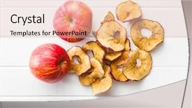  Presentation with apple - PPT layouts consisting of dry - dried apple slices on white background and a lemonade colored foreground