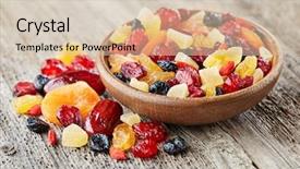  Presentation with dry fruits - PPT layouts featuring dry - dried fruits and berries background and a lemonade colored foreground