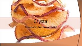  Presentation with apple - Beautiful presentation theme featuring dry - tasty dried apple slices isolated backdrop and a gold colored foreground