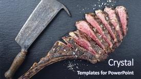  Presentation with barbecue - Amazing presentation theme having dry aged barbecue tomahawk steak backdrop and a wine colored foreground